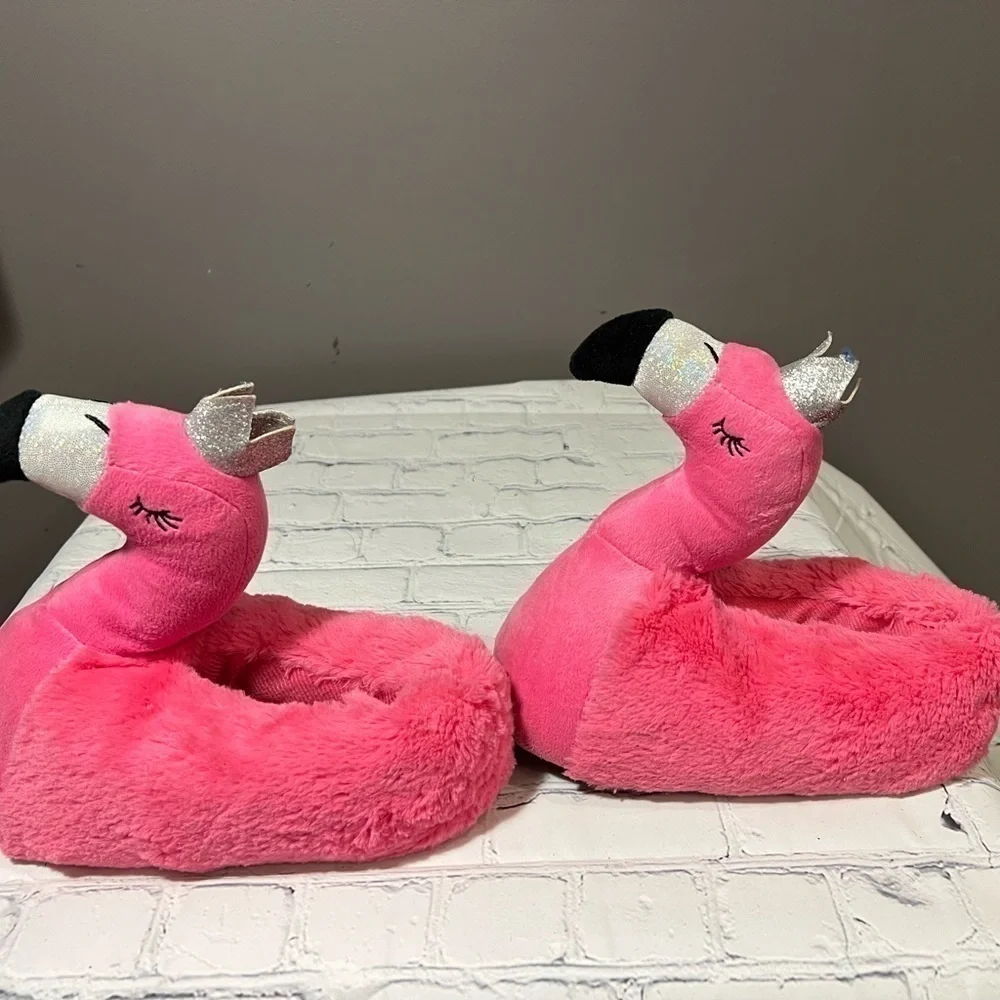 Girls' Flamingo House Slippers, Size 2-3